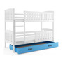 Detská poschodová posteľ KUBUS s úložným priestorom 80x190 cm - biela Modrá - galéria #3