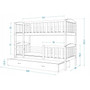 Detská poschodová posteľ KUBUS s úložným priestorom 90x200 cm - biela Modrá - galéria #6