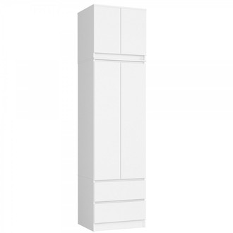 Šatníková skriňa s nadstavbou STAR - biela