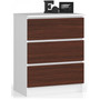 Komoda K60 3SZ - biela/wenge