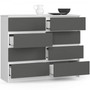 Komoda K120 8SZ - biela/grafit - galéria #1