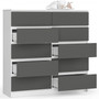 Komoda K120 10SZ - biela/grafit - galéria #1