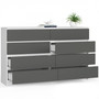 Komoda K160 8SZ - biela/grafit - galéria #1