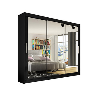Veľká šatníková skriňa ASTON III čierna šírka 250 cm