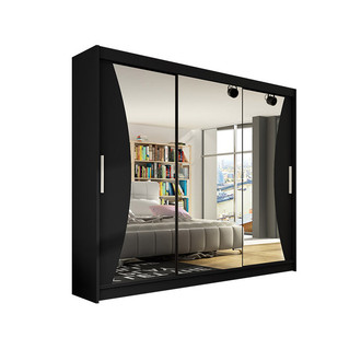 Veľká šatníková skriňa ASTON IV čierna šírka 250 cm