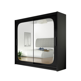 Veľká šatníková skriňa BEGA VIII čierna šírka 180 cm