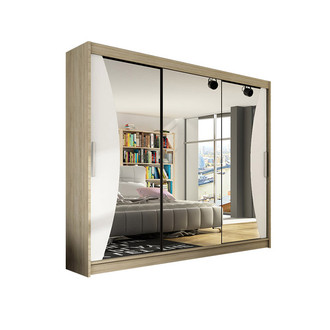 Veľká šatníková skriňa ASTON IV dub sonoma/biela šírka 250 cm