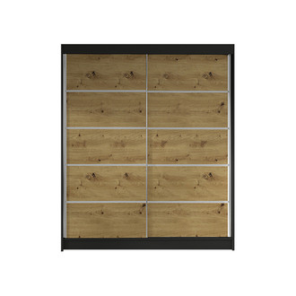 Šatníková skriňa LINO IV šírka 120 cm - čierna/dub artisan
