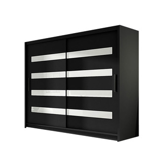 Veľká šatníková skriňa BEGA XI čierna šírka 180 cm