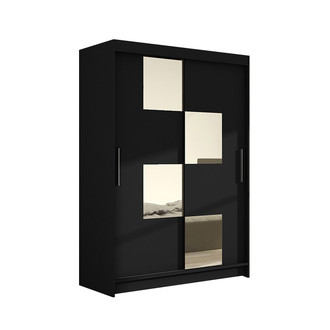 Veľká šatníková skriňa MIAMI III čierna šírka 120 cm