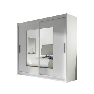 Veľká šatníková skriňa BEGA VII biela šírka 180 cm