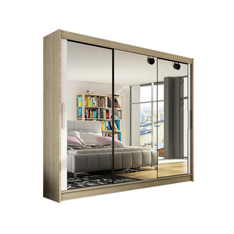 Veľká šatníková skriňa ASTON III dub sonoma/biela šírka 250 cm