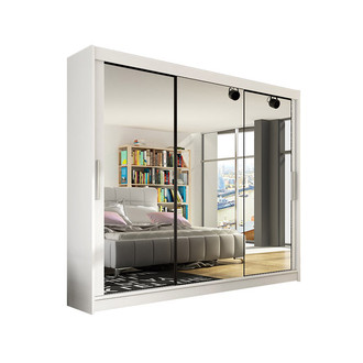 Veľká šatníková skriňa ASTON III biela šírka 250 cm