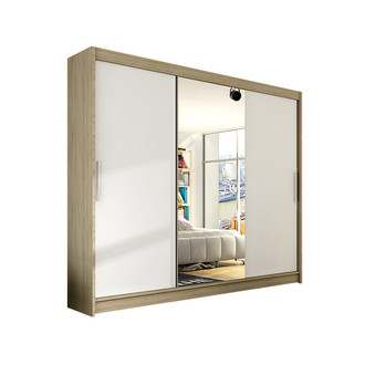 Veľká šatníková skriňa ASTON I dub sonoma/biela šírka 250 cm