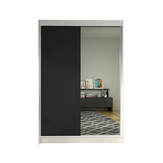 Šatníková skriňa LINO I šírka 120 cm - biela/čierna