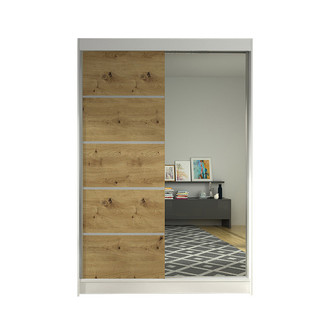 Šatníková skriňa LINO III šírka 120 cm - dub artisan/biela