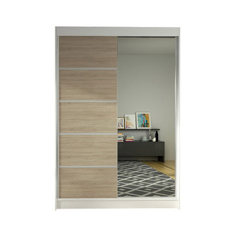 Šatníková skriňa LINO III šírka 120 cm - biela/dub sonoma