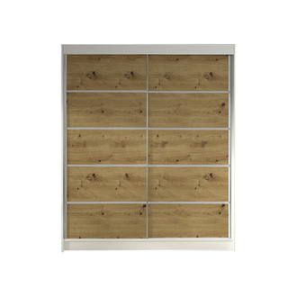 Šatníková skriňa LINO IV šírka 120 cm - biela/dub artisan