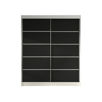 Šatníková skriňa LINO IV šírka 120 cm - biela/čierna