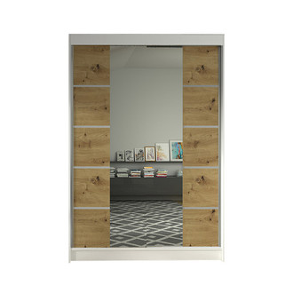 Šatníková skriňa LINO V šírka 120 cm - biela/dub artisan