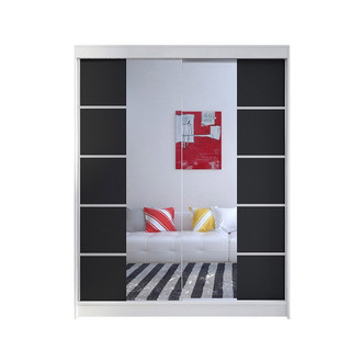 Šatníková skriňa CAMINO V šírka 150 cm - biela/čierna