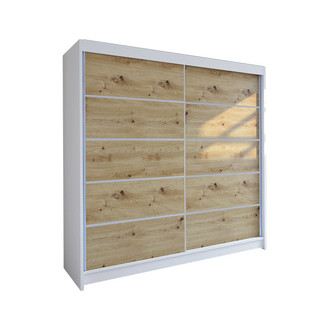 Šatníková skriňa TALIN IV šírka 180 cm - biela/dub artisan
