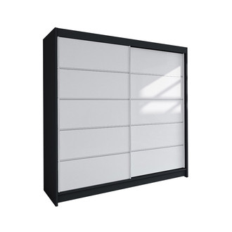 Šatníková skriňa TALIN IV šírka 180 cm - čierna/biela