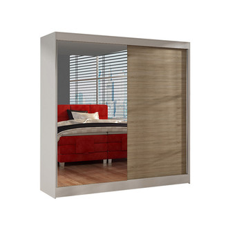 Šatníková skriňa BASTI I šírka 200 cm - biela/dub sonoma