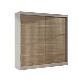 Šatníková skriňa BASTI IV šírka 200 cm - biela/dub sonoma