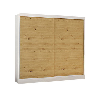 Šatníková skriňa BASTI X šírka 200 cm - biela/dub artisan