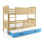 Detská poschodová posteľ KUBUS s výsuvnou posteľou 80x190 cm - borovica Ružová - galéria #4