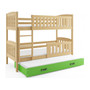 Detská poschodová posteľ KUBUS s výsuvnou posteľou 80x190 cm - borovica Biela - galéria #2
