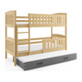 Detská poschodová posteľ KUBUS s výsuvnou posteľou 90x200 cm - borovica Sivá - galéria #4