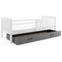 Detská posteľ KUBUS s úložným priestorom 80x160 cm - biela Sivá - galéria #5