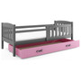 Detská posteľ KUBUS s úložným priestorom 80x160 cm - grafit Ružová - galéria #2