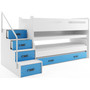 Detská poschodová posteľ s výsuvnou posteľou MAX I 80x200 cm - biela Modrá - galéria #3