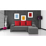 Rozkladacia rohová sedačka VALERIE Sivá Červená