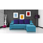 Rozkladacia rohová sedačka VALERIE Svetlo modrá Tmavo modrá