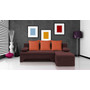 Rozkladacia rohová sedačka VALERIE Tmavo hnedá Oranžová