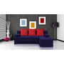 Rozkladacia rohová sedačka VALERIE Tmavo modrá Červená
