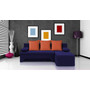 Rozkladacia rohová sedačka VALERIE Tmavo modrá Oranžová