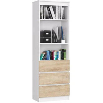 Regál R60 3SZ 2P-biela / dub sonoma