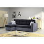 Rozkladacia rohová sedacia súprava 102 AIDEN Ľavá Tmavosivá+čierna