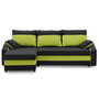 Rohová rozkladacia sedacia súprava HEWLET PLUS color Čierna + zelená - galéria #1