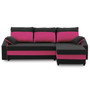 Rohová rozkladacia sedacia súprava HEWLET PLUS color Čierna + ružová