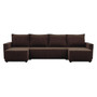 Rohová rozkladacia sedacia súprava LUCCA U Hnedá