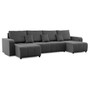 Rohová rozkladacia sedacia súprava U Modena I Tmavosivá - galéria #1