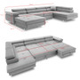 Rohová rozkladacia sedacia súprava RIGATTO II PRO 2 Ľavá Svetlosivá - galéria #16