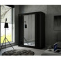 Kvalitná Šatníková Skriňa Como 200 cm Čierna Čierny mat