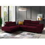 Rozkladacia rohová sedacia súprava 150 ETHAM Ľavá Tmavočervená